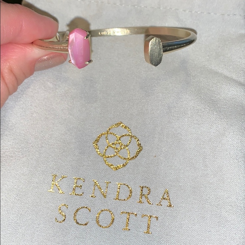 Kendra Scott adjustable Vada bracelet, gold & pink